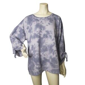 IDEOLOGY Blue Tie Dye Sweatshirt Tunic Size 2X
